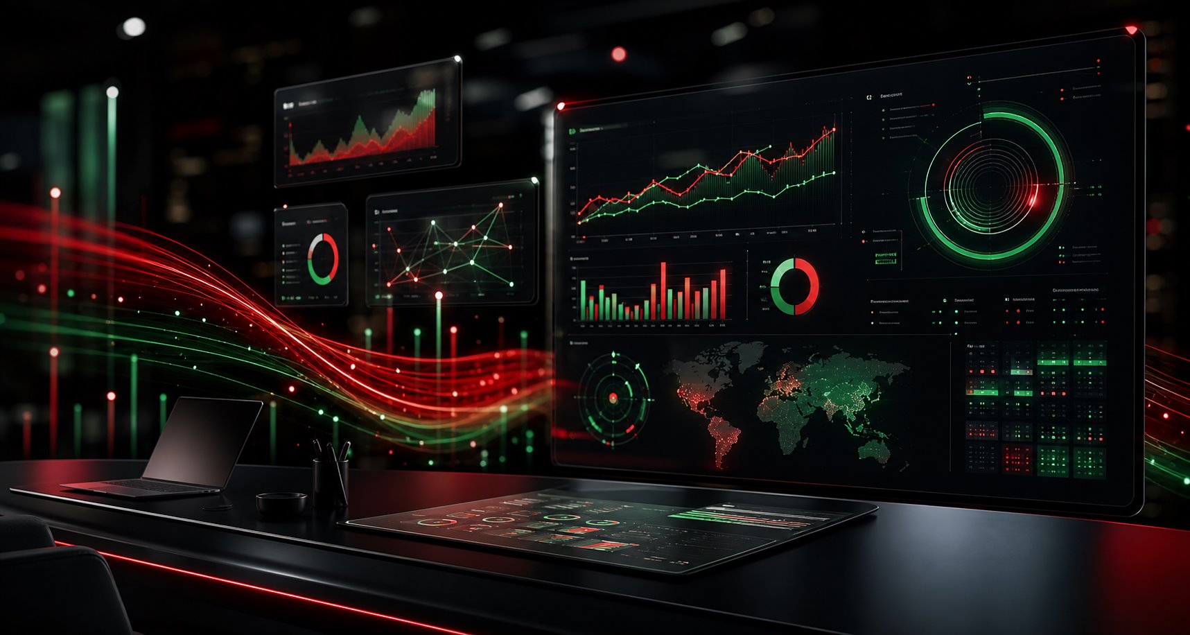 AI marketing analytics dashboard with campaign performance visuals